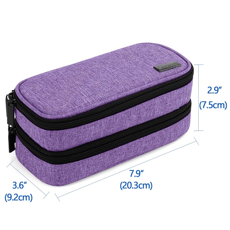 Yarwo インスリンケース 2層式 血糖値測定用品 インスリン注射用品 まとめて収納 コンパクト インスリンポーチ パープル