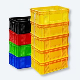 Domestic plastic box transport box moving basket No. 6 5 pieces No. 6 Yellow 5