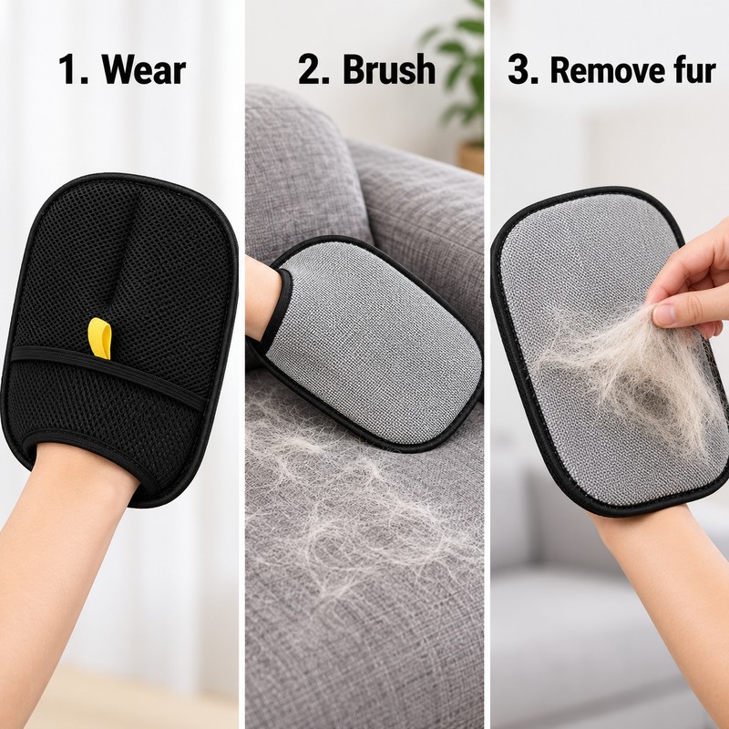 Reusable Pet Hair Removal Gloves for Cats & Dogs –