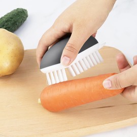 Vegetable Brush Potato Scrubber Brush Non Slip Comfortable Fruit Cleaning Tools for Washing Fruit Mushrooms Carrot or Tough-Skinned Vegetables (2 Pack Grey)