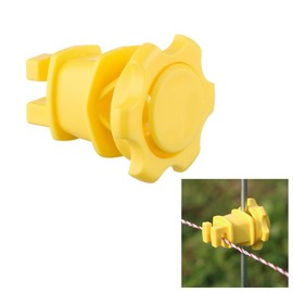 Aisetmoon 25 Pcs Screw Tight Round Post Insulator Fence Wire Holding Insulator Electric Fence Post Insulators Wood Post Insulator (Yellow)