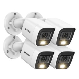 ANNKE 4 Packed 2.0MP 1080P 1920TVL Wired Security Camera Kits, HD TVI Add-on Outdoor CCTV Cameras, Smart Dual Light, IP66 Weatherproof Housing, Home Surveillance Bullet Cam