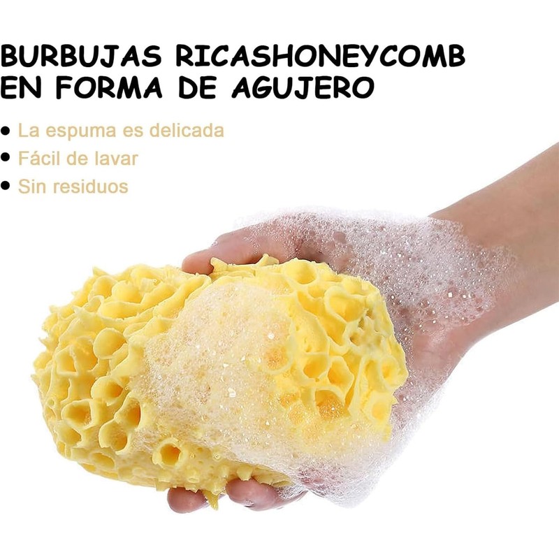 Esponjas de Baño Naturales Panal de Abeja QICHEN 3 Pcs