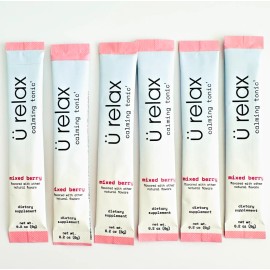 U Relax Lot of 6 U Relax Calming Tonic ALL MIXED BERRY Flavor, 6 single 0.2oz packets