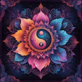 croshom Mandala Diamond Painting Kits for Adults, 5D Flowers Diamond Art Kits for Beginners, DIY Mandala Full Drill Gem Art for Home Wall Decor 14X14in