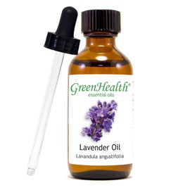 GreenHealth Lavender Oil 100% Pure Therapeutic Grade - 2oz with Glass Dropper