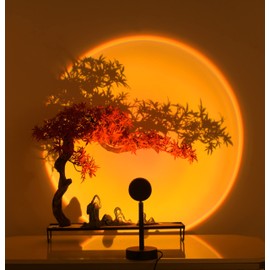 GY Sunset lamp 4 Colors Sunset Projection Lamp 5W Sunset Light for Home Decor 360° Rotating Romantic Vision Mood Light Suitable for Photography, Selfie, Living Room Decoration