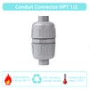 Aandxmok (1Pcs) NPT 1/2 inch Liquid-Tight Connector,PVC Flexible Conduit Double-Ended