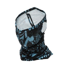 X AUTOHAUX Half Pack UV Face Shield Polyester Character Pattern Multipurpose Neck Gaiter Mask Sun Protection Breathable Blue Black 1 Pcs