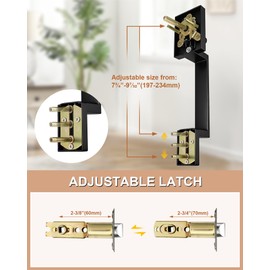 Probrico Front Door Handle and Deadbolt Set,Matte Black Front Door Lock Set,Exterior Door Handle and Single Cylinder Deadbolt with Reversible Handle Lever,Entry Door Lockset with Deadbolt