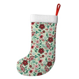 Eitqtbea Vintage Christmas Flowers Florals Christmas Stockings Fireplace Hanging Socks Holders Ornament for Family Xmas Tree Party Holiday Decoration Gift