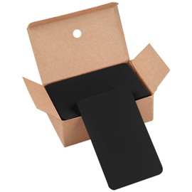 Disnace 100 Stück Kraftpapier Karten, Karten Blanko, Visitenkarten, Karteikarten Klein, Doppelseitig Erhältliche Klappkarten Blanko für Postkarten Dankeskarten Bastelprojekte, 89 * 52mm, Schwarz