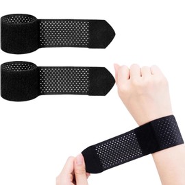 Xolixorium Wrist Brace & Wraps [2 Pcs], Adjustable Carpal Tunnel Support for Sports & Fitness, Black Wrist Strap for Men & Women