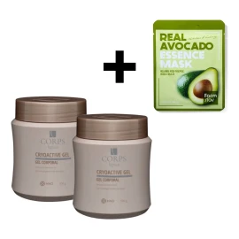 2 Gel Cryoactive Reductor Hinode + Mascarilla Facial Mentol