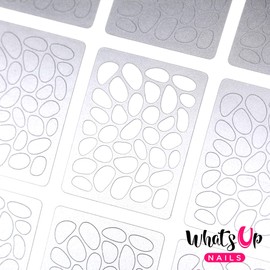 Whats Up Nails - Stones Vinyl Stencils for Nail Art Design (2 Sheets, 24 Stencils Total)