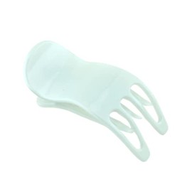 Parcelona French Simply Bear Paw Medium 3" Celluloid Acetate Side Slide In Jaw Yoga Hair Claw Fashion Durable Women Hair Accessories Hair Clip Girls, Made in France(Solid White)