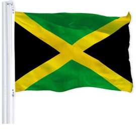 G128 Combo Pack: USA American Flag 3x5 Ft 150D Printed Stars & Jamaica (Jamaican) Flag 3x5 Ft 150D Printed