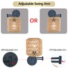 Modern Rattan Wall Sconce Set of Two, Swing Arm Black