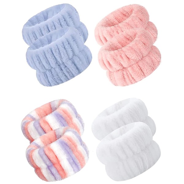 Wrist Bands to Wash Face, 8 Pcs Face Wash Wristbands,