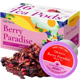 Gya Tea Co Berry Paradise Black Tea K Cups - Highly Caffeinated Smooth Tea K Cups - Start Day with Tea Pods - Finest Black Tea K Cup Tea Pods 2.0-16 Count Tea Gifts