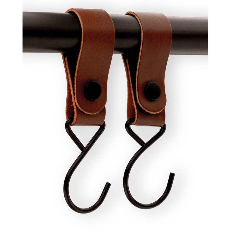 Brute Strength - Multifunctional hook with leather loop - cognac