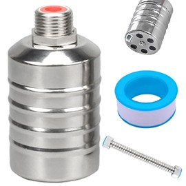 Float Valve for Water Tank Pool 1/2 Inch Automatic Water Level Control Valve 304 Stainless Steel Float Valve with 30 cm Corrugated Pipe and Tap Sealing Tape