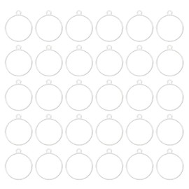 PATIKIL 50pcs Open Bezels, Resin Bezels Pendants Mold Open Back Bezels Geometric Pressed Charm Bulk Alloy Hollow Frame for Resin Jewelry Making Earrings Necklace, Round, Silver Tone