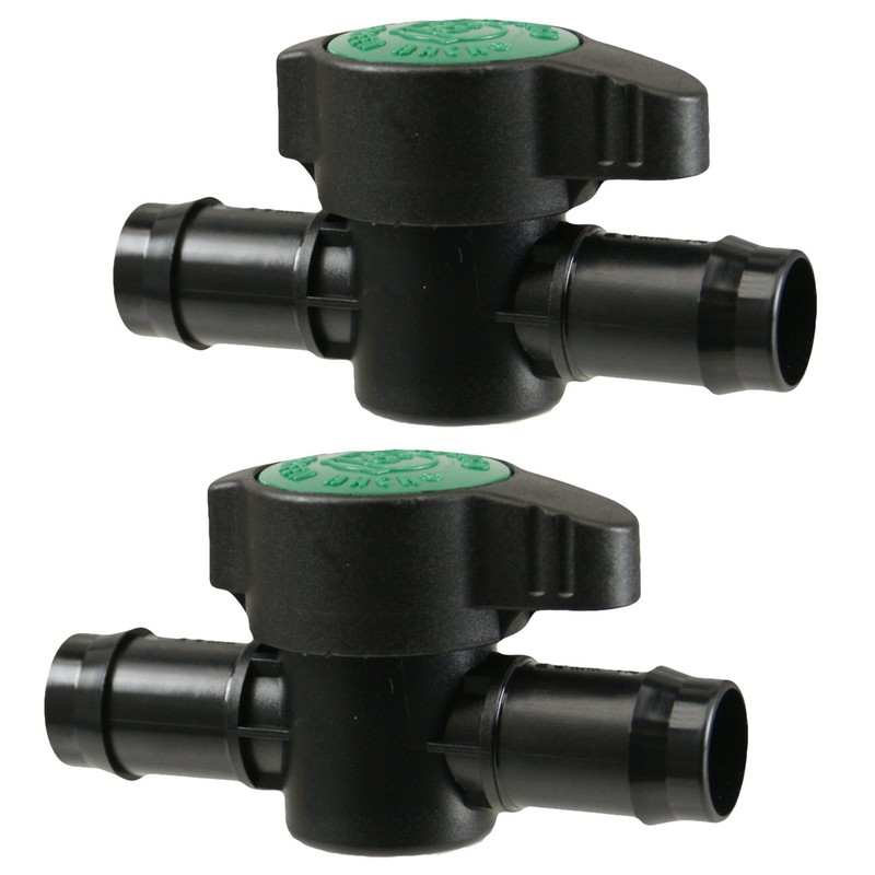 Habitech 2-Pack In-Line Barbed Ball Valve for 3/4 Inch Tubing