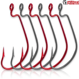 FANATIK Offset-XL FO-3312-XL Jig Angel Fishing Hook for Rubber Baits (Black, 27 mm, #2-5 Pieces)