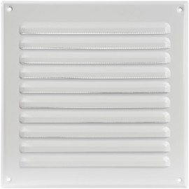ECOPRO VENT White Metal 8inchx8inch Inch Square Ventilation Grille - Inside/Outside use - (Grille: 8inchx8inch / Cover Area: 10inchx10inch) - Air Vent Louver - Available 4 Sizes / 2 Types / 1 Color.