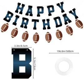 Adecortalk Happy Birthday Football Banner Party Decorations for Kids Boys Football Birthday Party Supplies