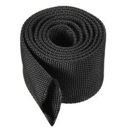 PATIKIL 2" ID 3.3FT Nylon Protective Hose Sleeve, Cable Cover Sheath Protection for Welding Tig Torch Hydraulic Hose, Black