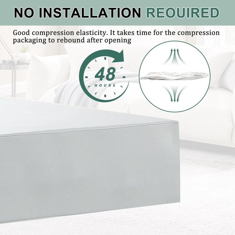 FOUXTEL Extra Thickness 3 Layer Couch Cushion Replacement, 24"x27"x6" Sofa