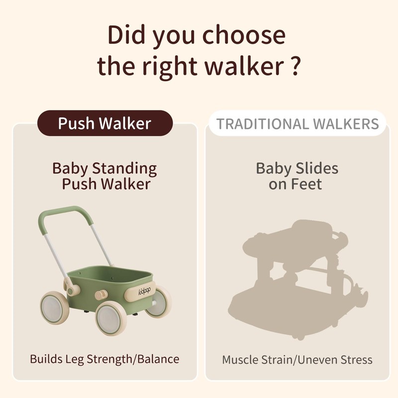 Kidpop PULA 2-in-1 Push and Pull-Along Wagon, Baby Push Walker