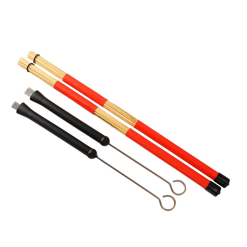 Drum Brush Bamboo Stick Set Soft Handle Easy to Play