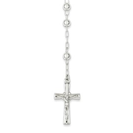 Solid 925 Sterling Silver Rosary Pendant Necklace Charm Chain 26"