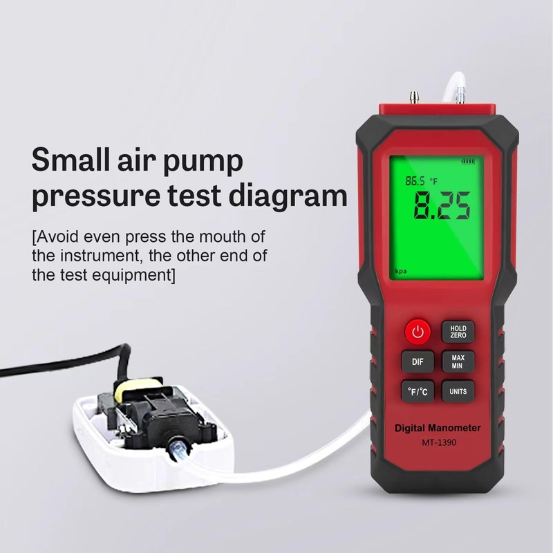 YZT Digital Manometer - Air, Gas Pressure Meter with Differential