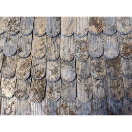 menta-modellbau Tyrol Roof Shingles with Round, Pack of 55 Nativity Scene Accessories, Wooden Shingles