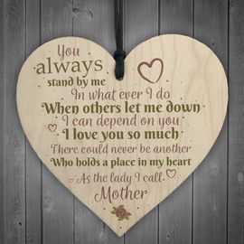 RED OCEAN Mother Love You Wooden Hanging Heart Mothers Day Birthday Cute Mum Gift From Daughter Sign
