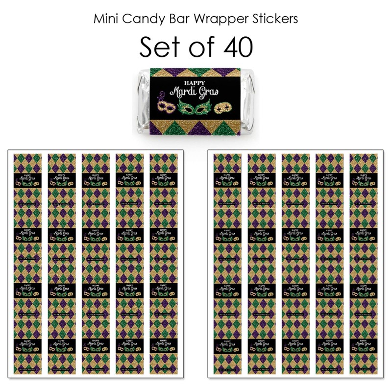Big Dot of Happiness Mardi Gras - Mini Candy Bar