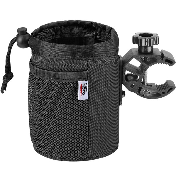 KEMIMOTO Bike Drink Holder Bicycle Drink Holder Bike Drink Holder Bike Bottle Holder Wheelchair Bicycle Bottle Holder Clamp Type Mesh Pocket Free Adjustable for Motorcycles, Ships, Baby Cars, Scooters, ATVs, Golf Carts, RV