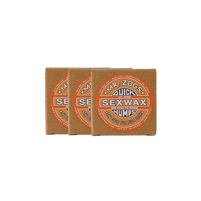 SEXWAX Wax Surfing Quick Humps 4X Orange Label Set of
