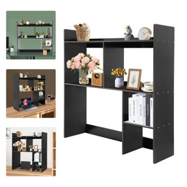 Desktop Bookshelf,Desk Hutch with 5 Shelves for Computer Desk,Desktop 3-Tier Display Rack,Multipurpose Desktop Bookshelf Storage Organizer for Dorm Office Home