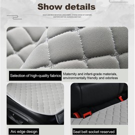 BerSzero Car Seat Covers Gray Universal Car Seat Cushion, Rear Bench Seat Protective Mat pad for Car Truck SUV and Baby Skin-Friendly (Gray-Rear)
