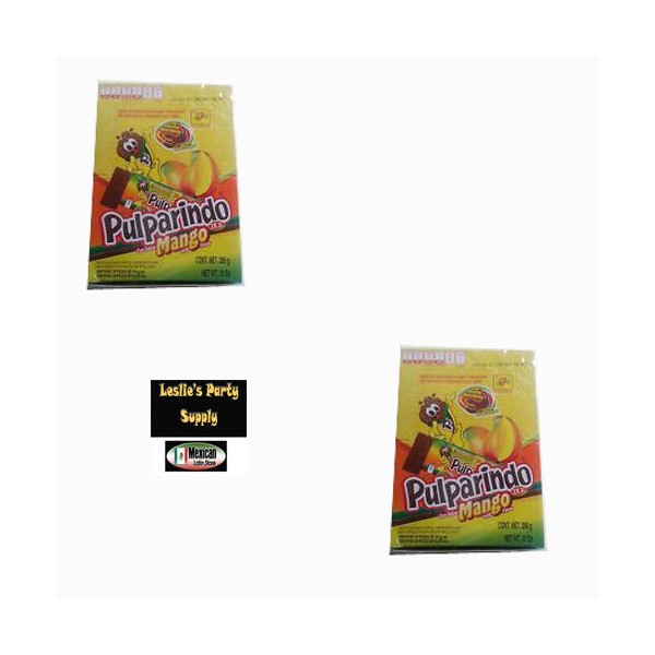 De La Rosa Pulparindo 2x20 Mango Flavor Fruit Pulp Candy 10-oz each box 