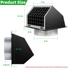 Dryer Vent Cover Outside 6" Vent Cover Exterior Wall Vent Hood Outlet,Wall Mount Extractor Vent with Screen&Cushioned Flap,Outdoor Dryer Exhaust Vent Cover Cap for Range Hood Duct HVAC Ventilation