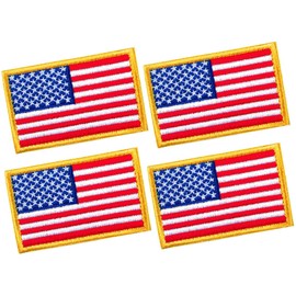 4 PCS Tactical Patches of USA US American Flag, with Hook and Loop for Backpacks Caps Hats Jackets Pants, Military Army Uniform Emblems, Size 3x2 Inches