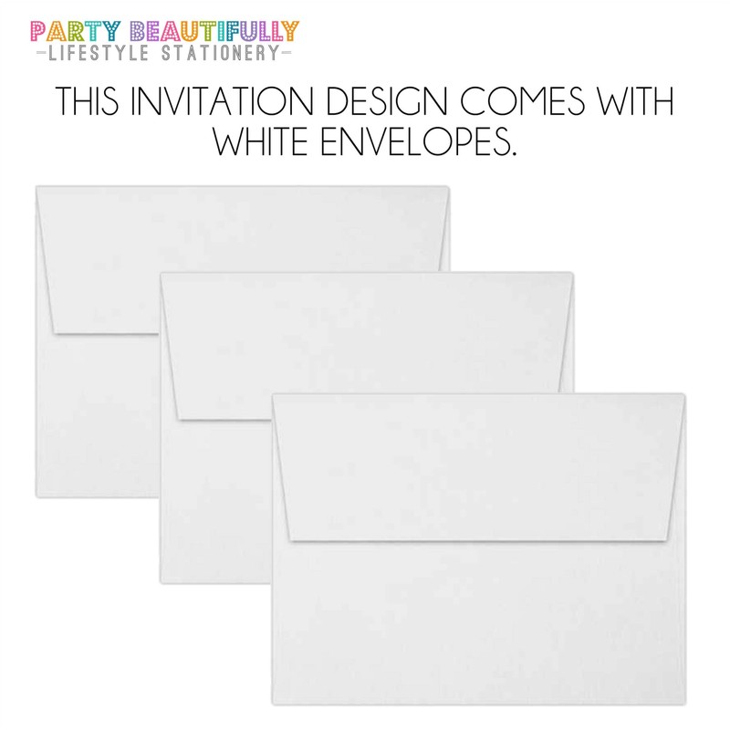 Turquoise Birthday Party Invitations With Envelopes