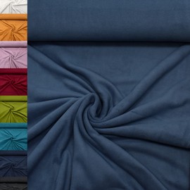 MAGAM-Stoffe Lisa Micro-Fleece Fabric Plain Anti-Pilling Sold by the Metre 50 cm (15th Denim Blue)