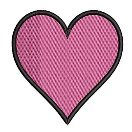 Pink Heart 3" Embroidered Patch DIY Iron On/Sew On Vacation Souvenir Travel Novelty Theme Decorative Applique Valentines Cute